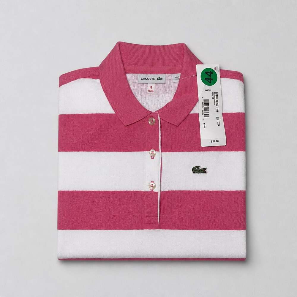 No.44 Lacoste Kids Sleeveless Striped Petit Piqué Polo Dress